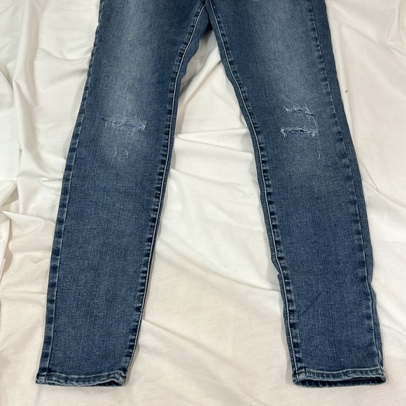 Pacsun Distressed Ripped Perfect Fit Jegging Beach Blue Denim Jeans Size 27 - Picture 4 of 9